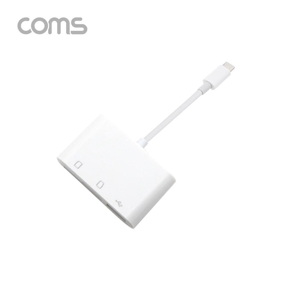 Coms USB 3.1 (Type C) 카드리더기(3 in 1) / Micro SD (TF) / SD / USB 1Port