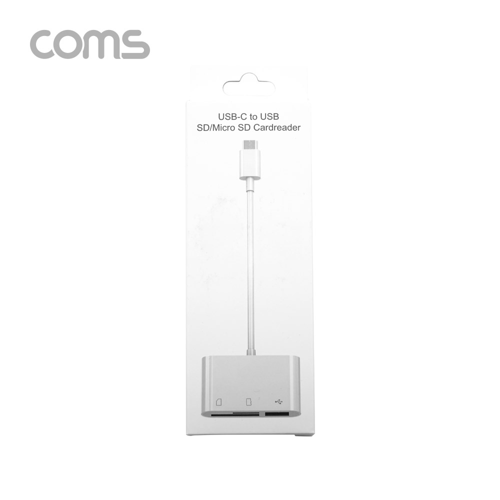 Coms USB 3.1 (Type C) 카드리더기(3 in 1) / Micro SD (TF) / SD / USB 1Port