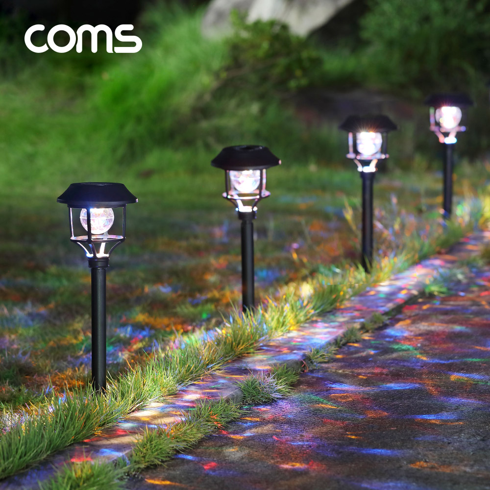 Coms 태양광 LED 정원등 / 6LED 6가지 멀티컬러 조명