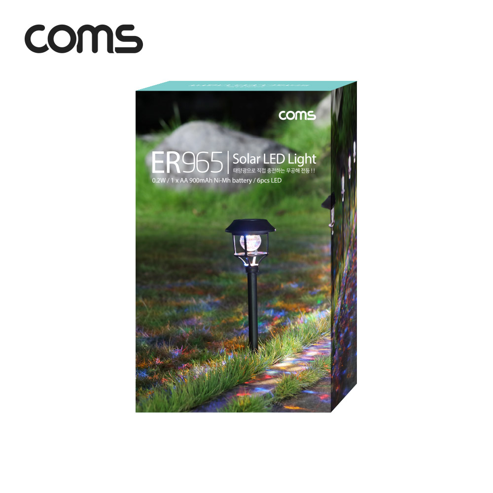 Coms 태양광 LED 정원등 / 6LED 6가지 멀티컬러 조명