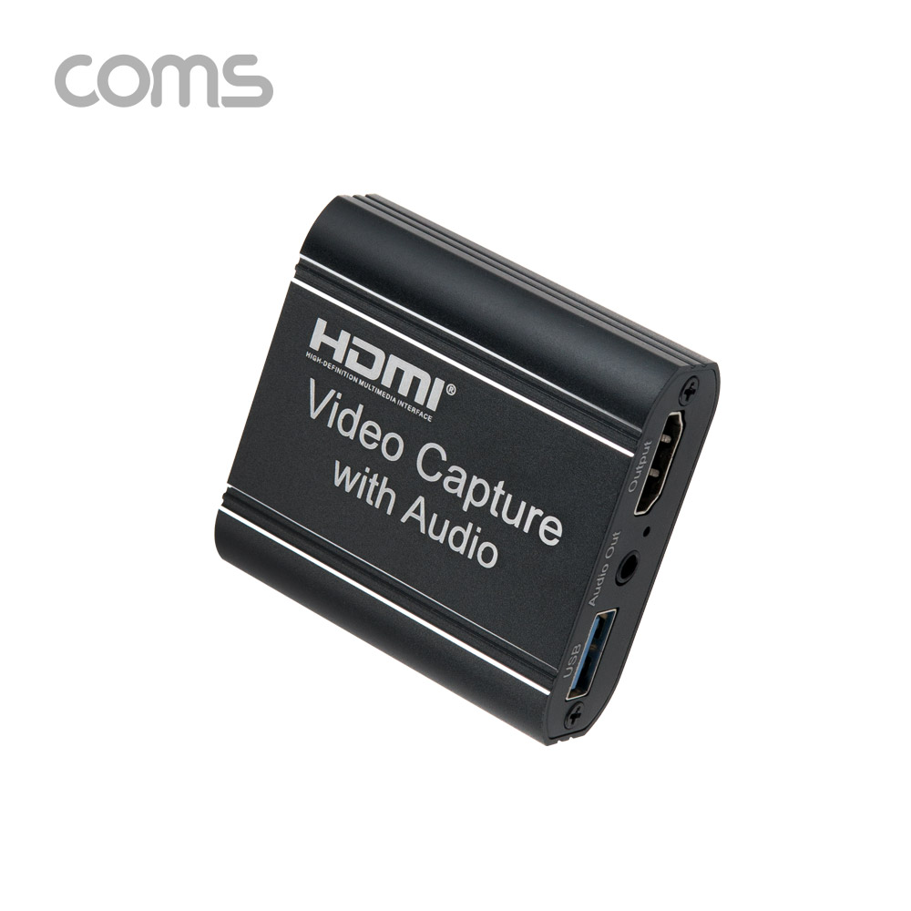Coms USB 2.0 to HDMI 4K 캡쳐장치 / UHD 4K2K 입력지원 / 1080P@60Hz / MIC / 오디오 연결