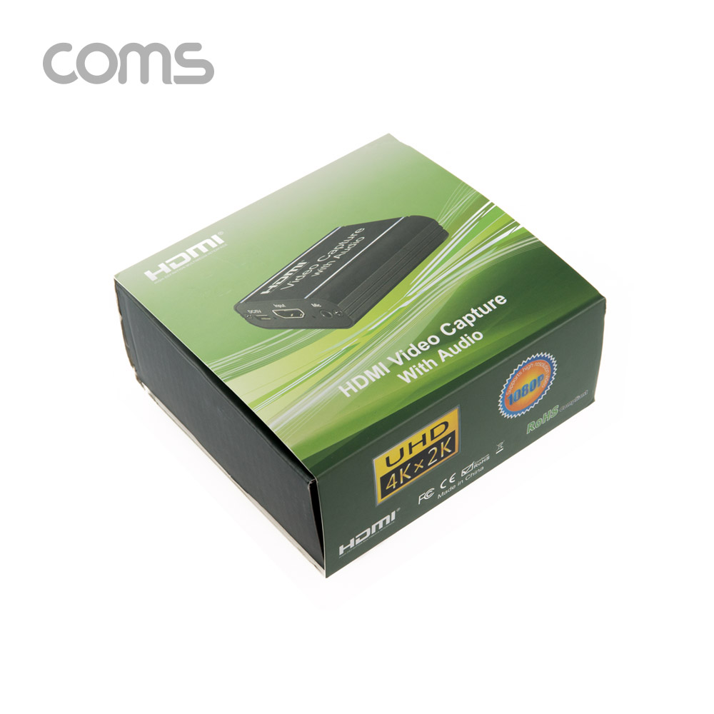 Coms USB 2.0 to HDMI 4K 캡쳐장치 / UHD 4K2K 입력지원 / 1080P@60Hz / MIC / 오디오 연결