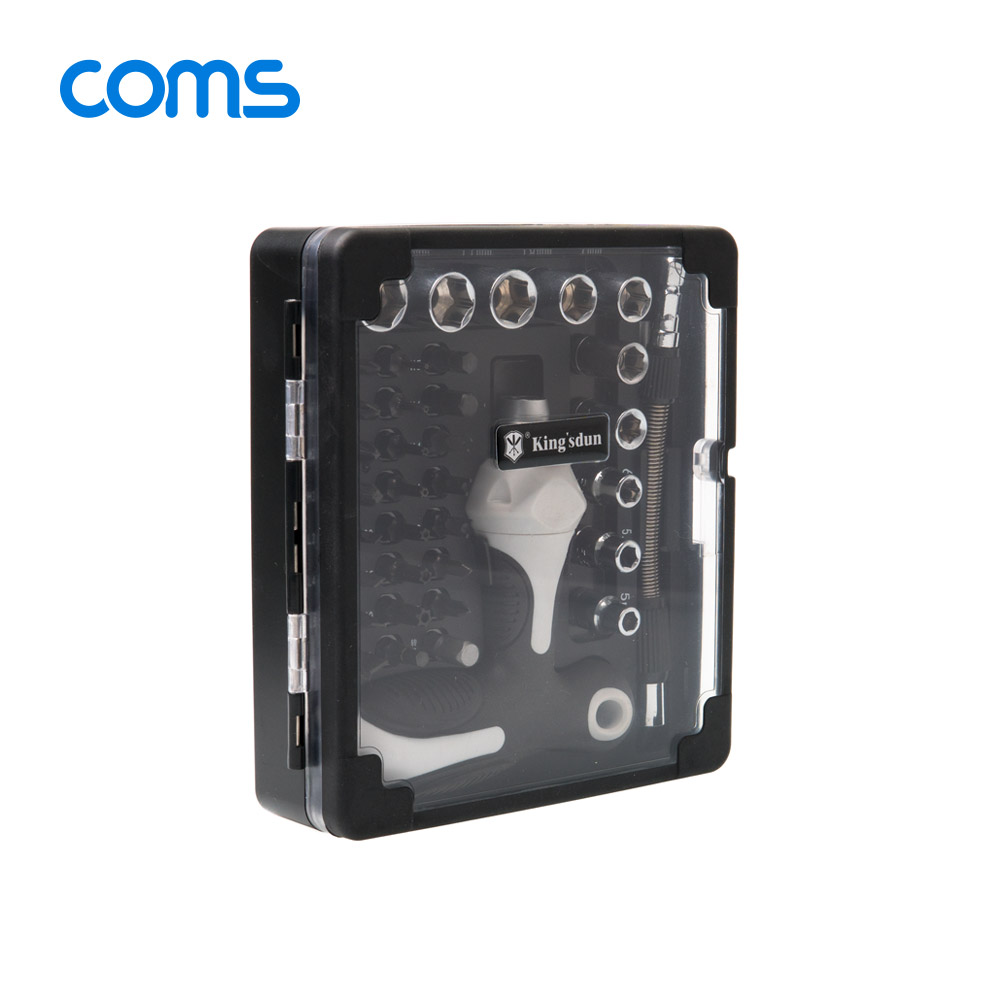 Coms 드라이버 세트 37 in 1, 다용도 멀티 공구, 스크류 드라이버 비트 십자 일자 별 육각