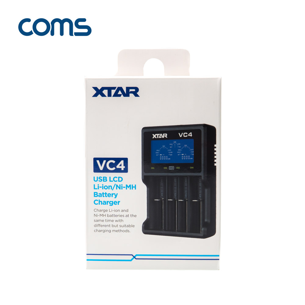 Coms 건전지 충전기 / 배터리 충전기 / 4구 / 18650, AA, AAA 배터리 충전