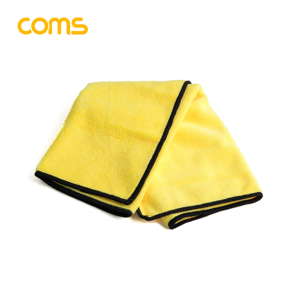 Coms 세차용 타올(40x40cm) / 극세사 / 차량 세차 / 다용도 / 광택용 / 버핑 / Yellow