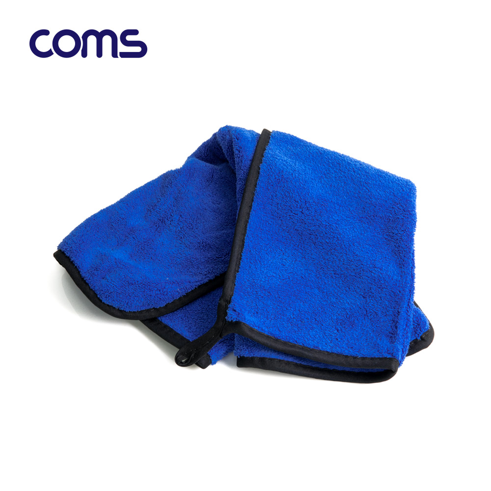 Coms 세차용 타올(40x40cm) / 극세사 / 차량 세차 / 다용도 / 드라이용 / 물기제거 / Blue