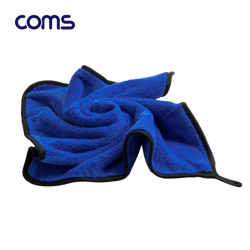 Coms 세차용 타올(40x40cm) / 극세사 / 차량 세차 / 다용도 / 드라이용 / 물기제거 / Blue