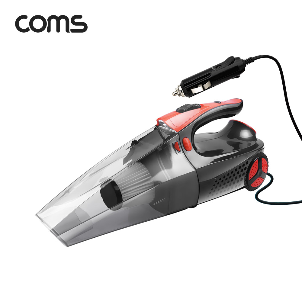 Coms 4 in 1 차량용 멀티 유선 청소기, 시거잭 유선전원 100W/타이어공기주입/공기압측정/LED장착
