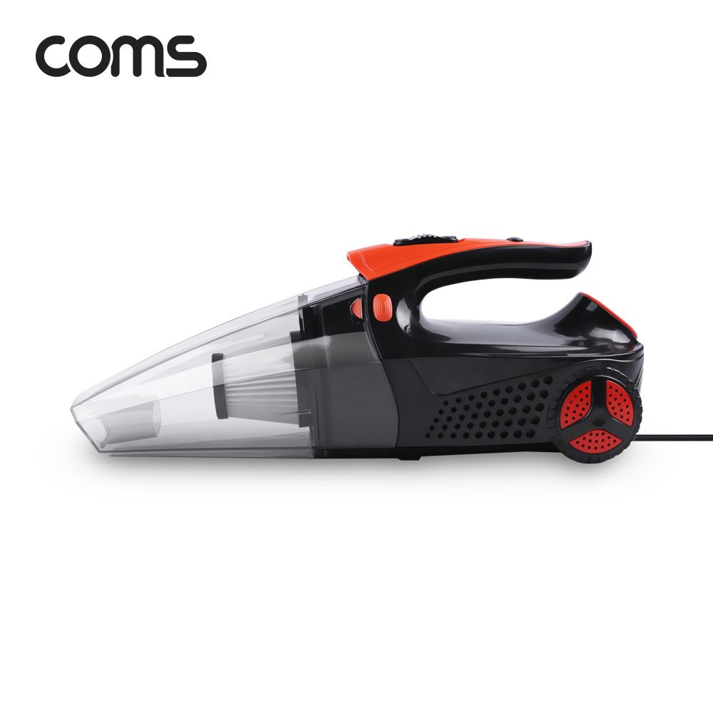Coms 4 in 1 차량용 멀티 유선 청소기, 시거잭 유선전원 100W/타이어공기주입/공기압측정/LED장착