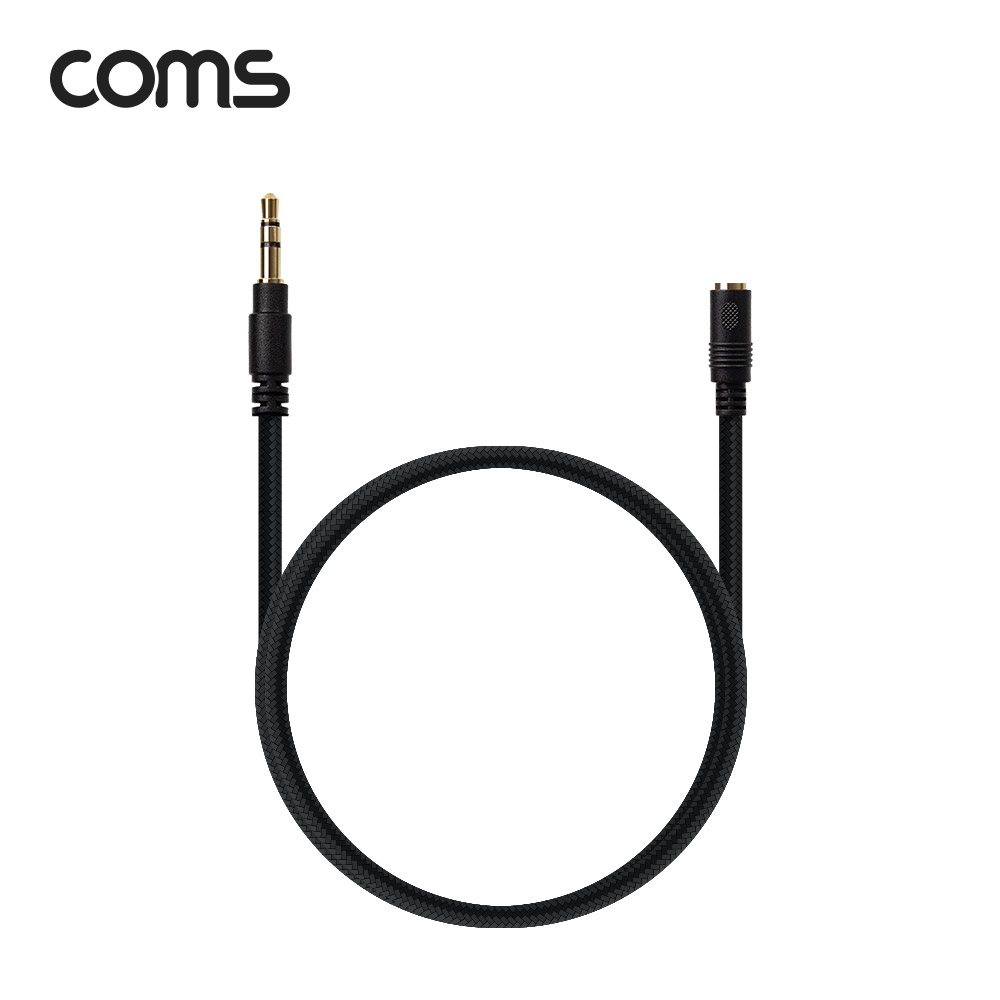 Coms 스테레오 연장 케이블 1M / 100% 구리 / 고급 AUX / Stereo 3.5 MF / 3극
