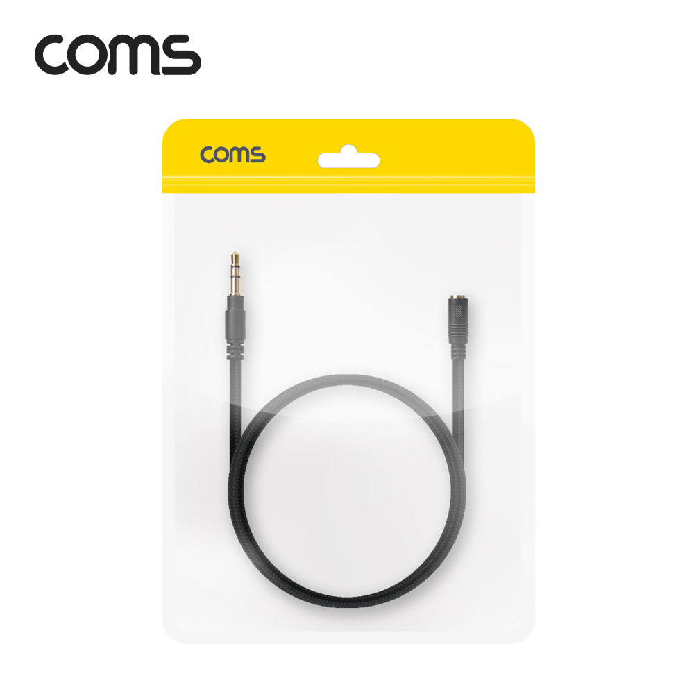 Coms 스테레오 연장 케이블 1M / 100% 구리 / 고급 AUX / Stereo 3.5 MF / 3극