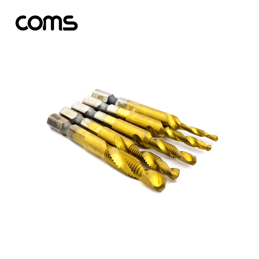 Coms 알덴 ALDEN 육각탭세트 5pcs, TAP-38 비트 드릴날 드릴탭 임팩 드라이버