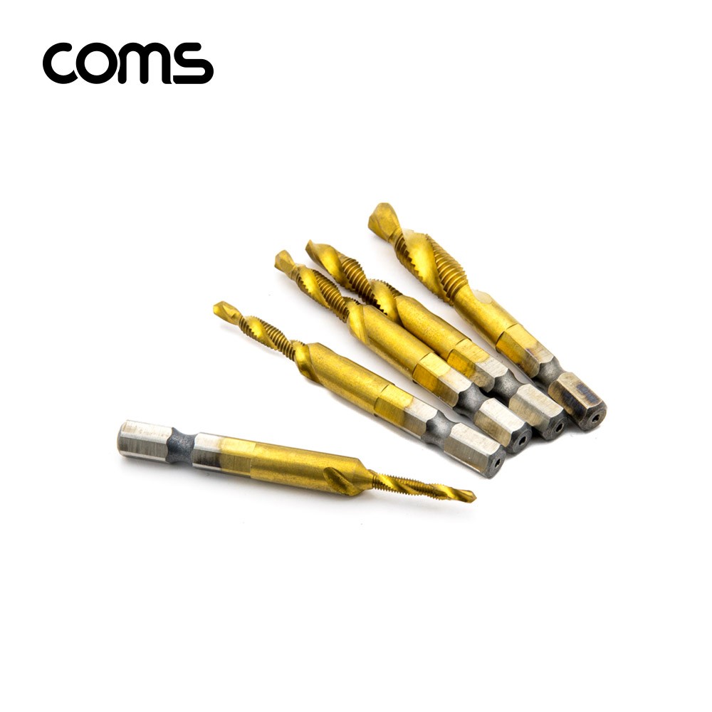 Coms 알덴 ALDEN 육각탭세트 5pcs, TAP-38 비트 드릴날 드릴탭 임팩 드라이버