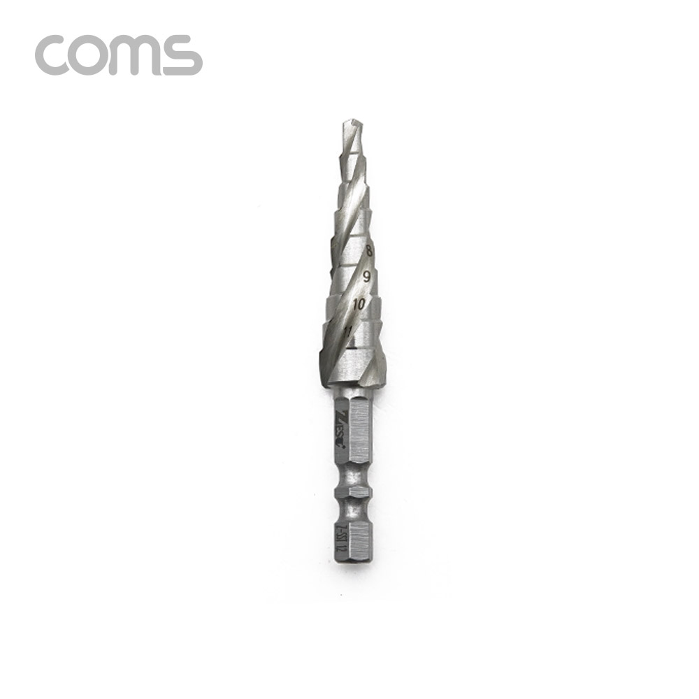 Coms 스텐용 스텝드릴 3날 M35 소형, 드릴비트 4-12mm, 육각 6.35mm, 트위스트 나선형 임팩트 드라이버