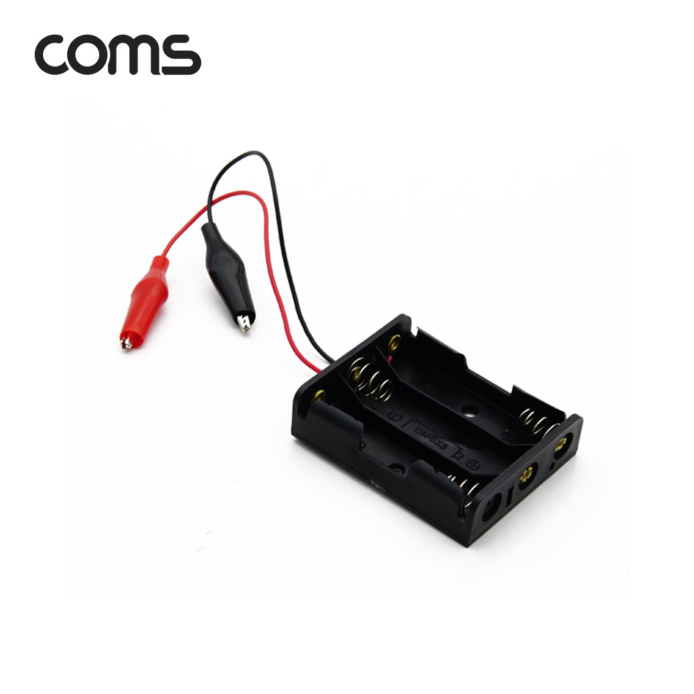 Coms AA 건전지 3구 홀더 집게형