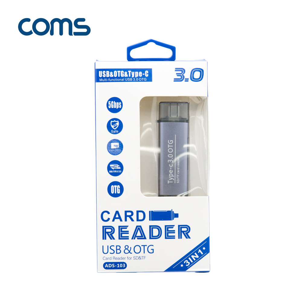 Coms USB 3.1(Type C) 카드리더기 / OTG / USB 3.0 F / SD / TF / Micro SD
