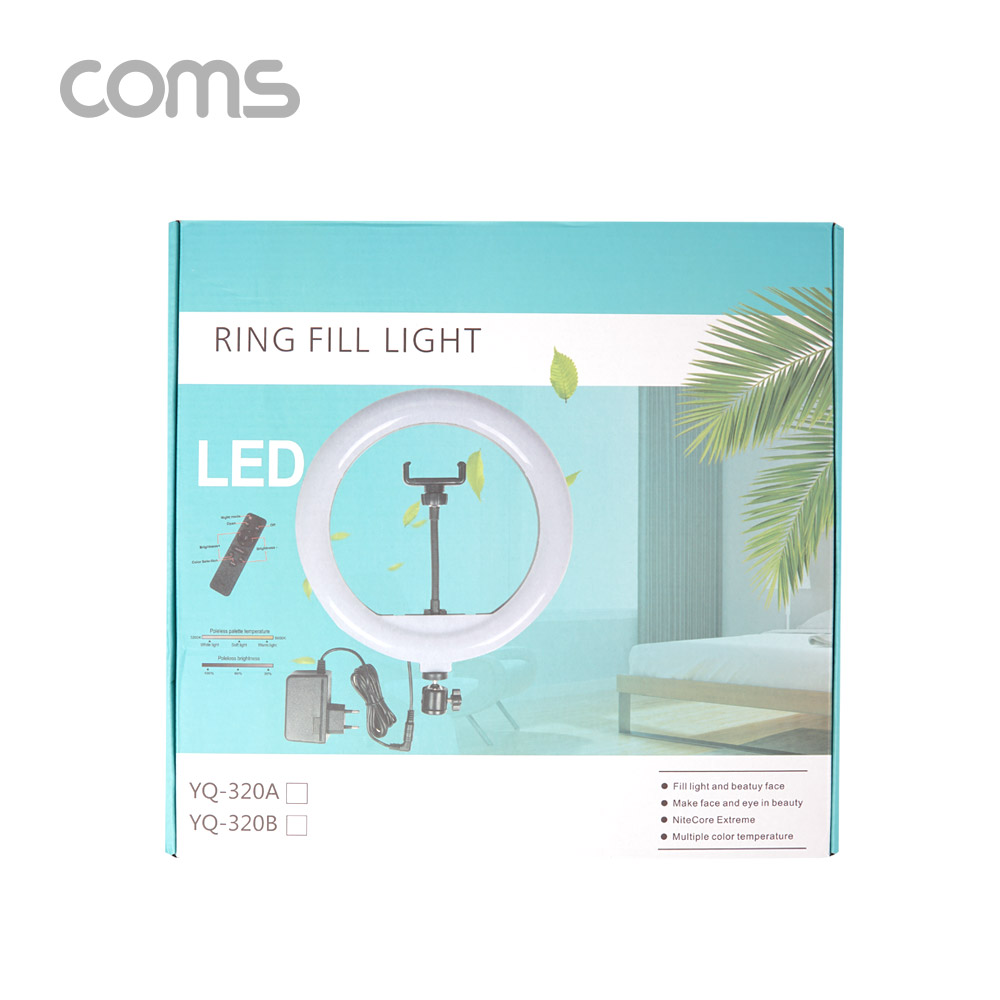 Coms LED 링 라이트(12형) / 원형 램프 / 개인방송용 조명 / 리모컨 / 터치식 / 30cm