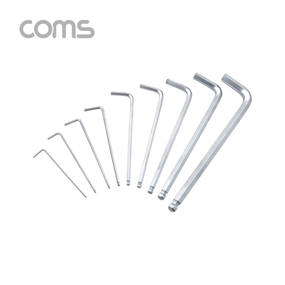 Coms 육각렌치 세트 9pcs, 볼렌치 L렌치 엘렌치