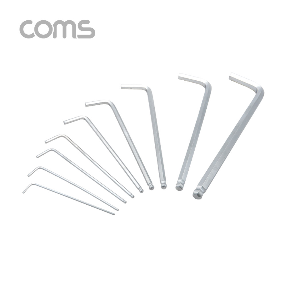 Coms 육각렌치 세트 9pcs, 볼렌치 L렌치 엘렌치