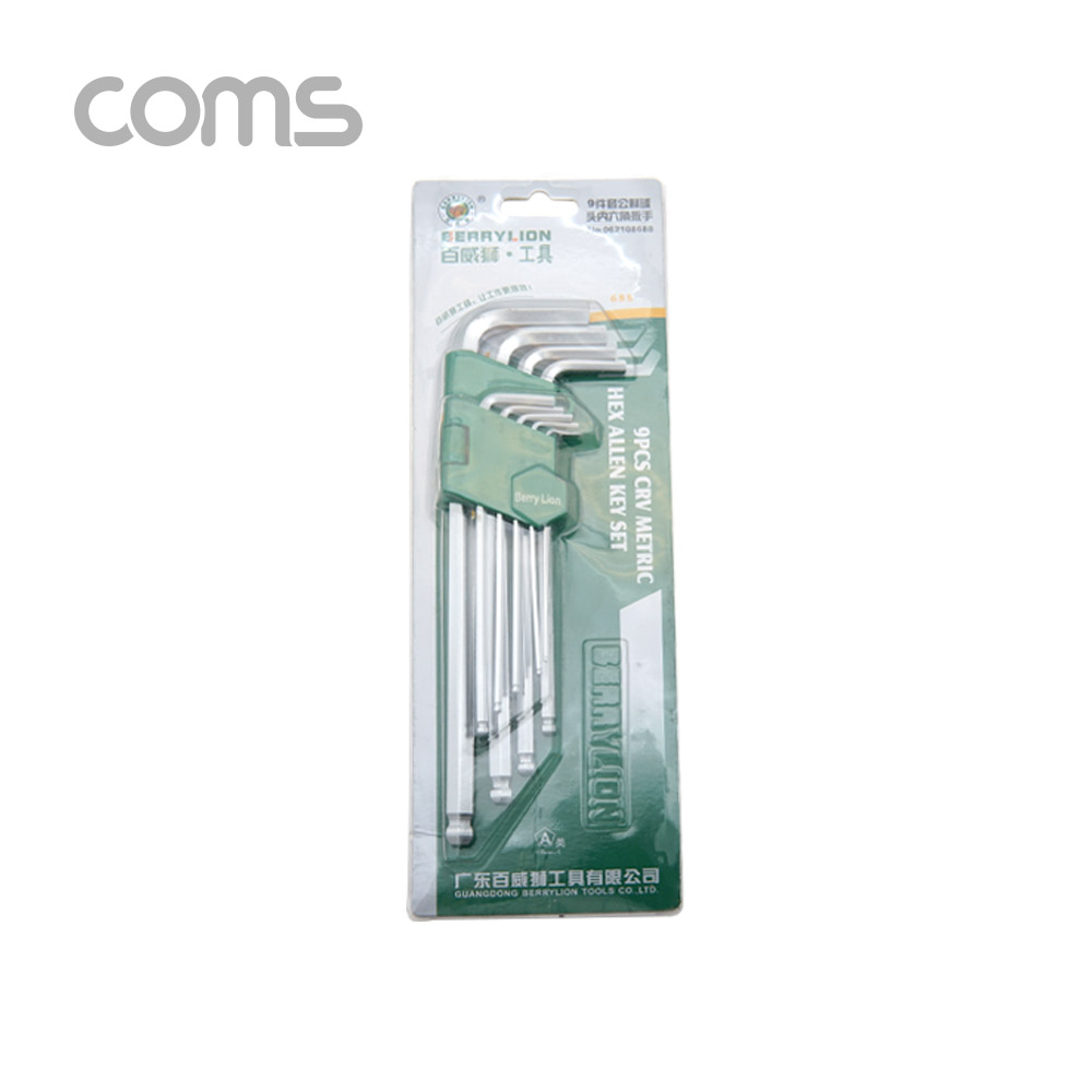 Coms 육각렌치 세트 9pcs, 볼렌치 L렌치 엘렌치