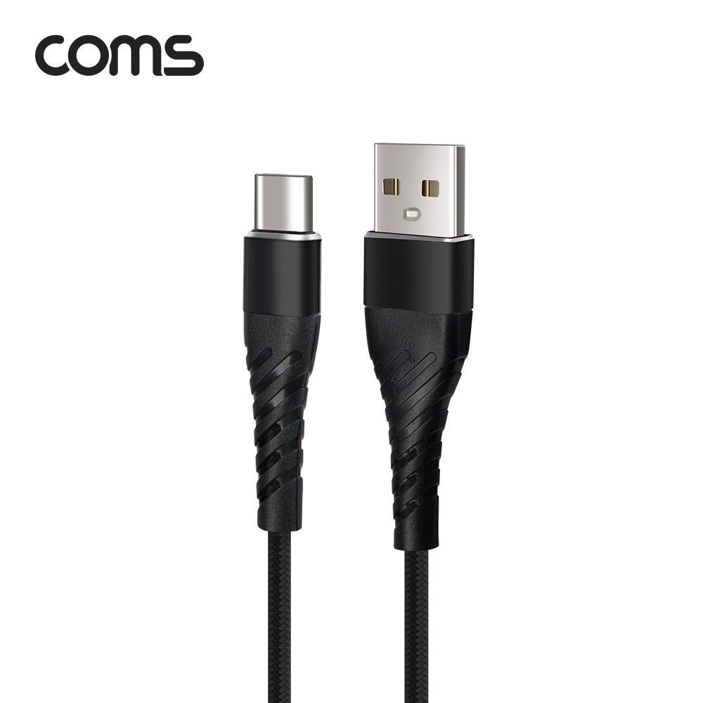 Coms USB 3.1 Type C 케이블 1M USB 2.0 A to C타입 Black 3A 퀵차지 QC3.0 충전 및 데이터전송