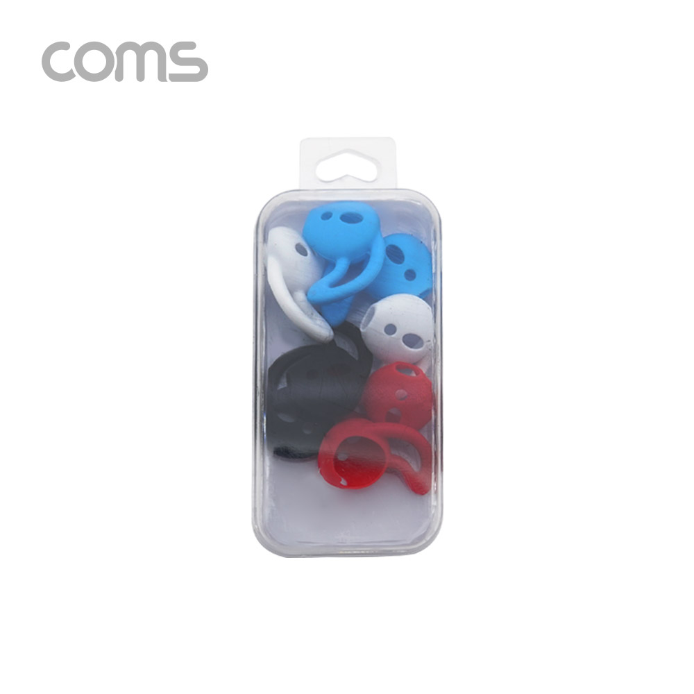 Coms 인이어 가이드 세트 / 이어팁 / 이어캡 / 이어후크 4Set White/Black/Red/Blue