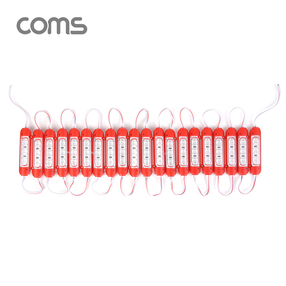 Coms 제작용 LED 모듈 세트 (슬림 막대형) Red / DC 12V / 20개입 / 작업용 / DIY 포밍 램프, LED 다용도 리폼 기판 교체 / 컬러 라이트(색 조명)