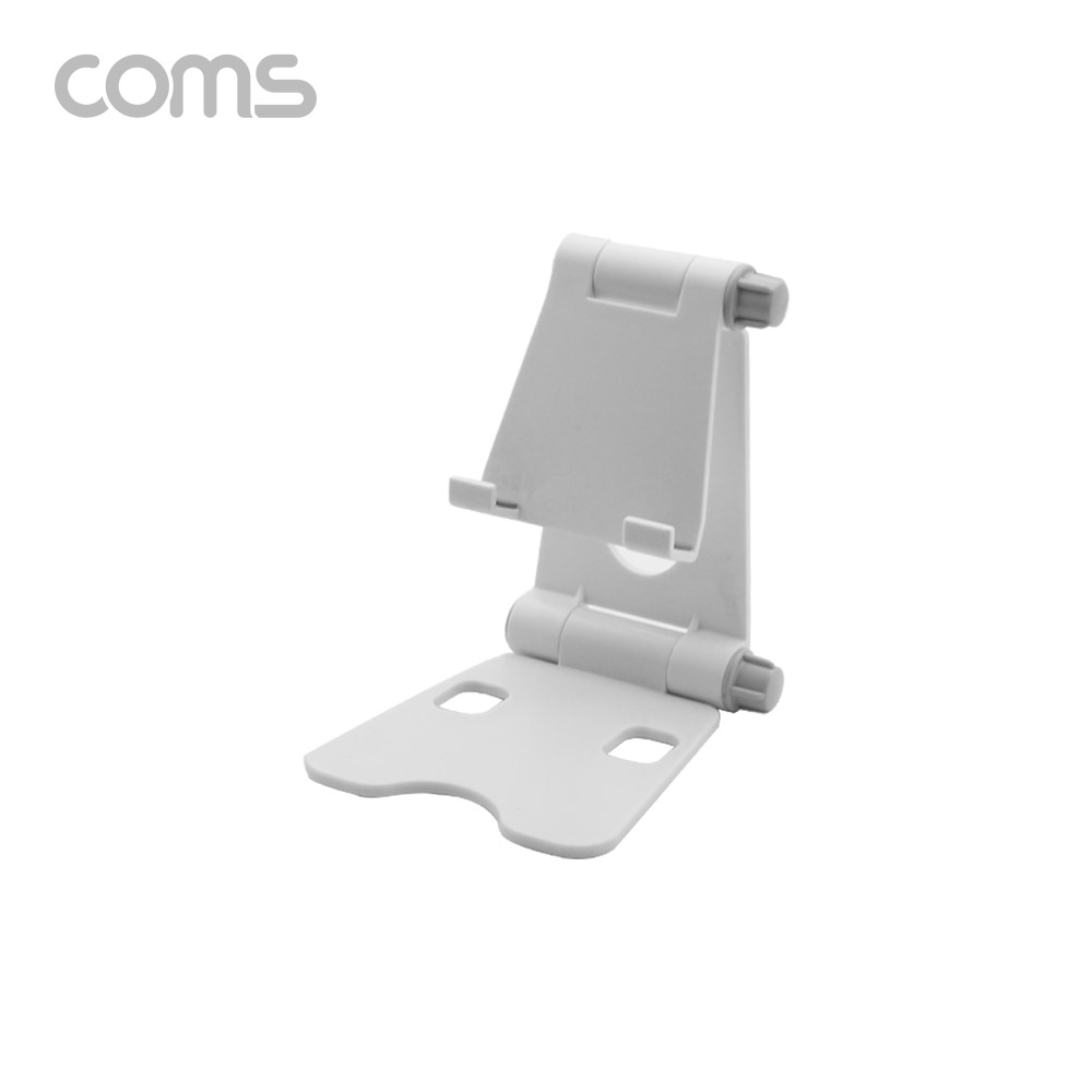 Coms 탁상용 접이식 스마트폰 거치대 / 스마트폰 스탠드 / 접이식 거치대 / White