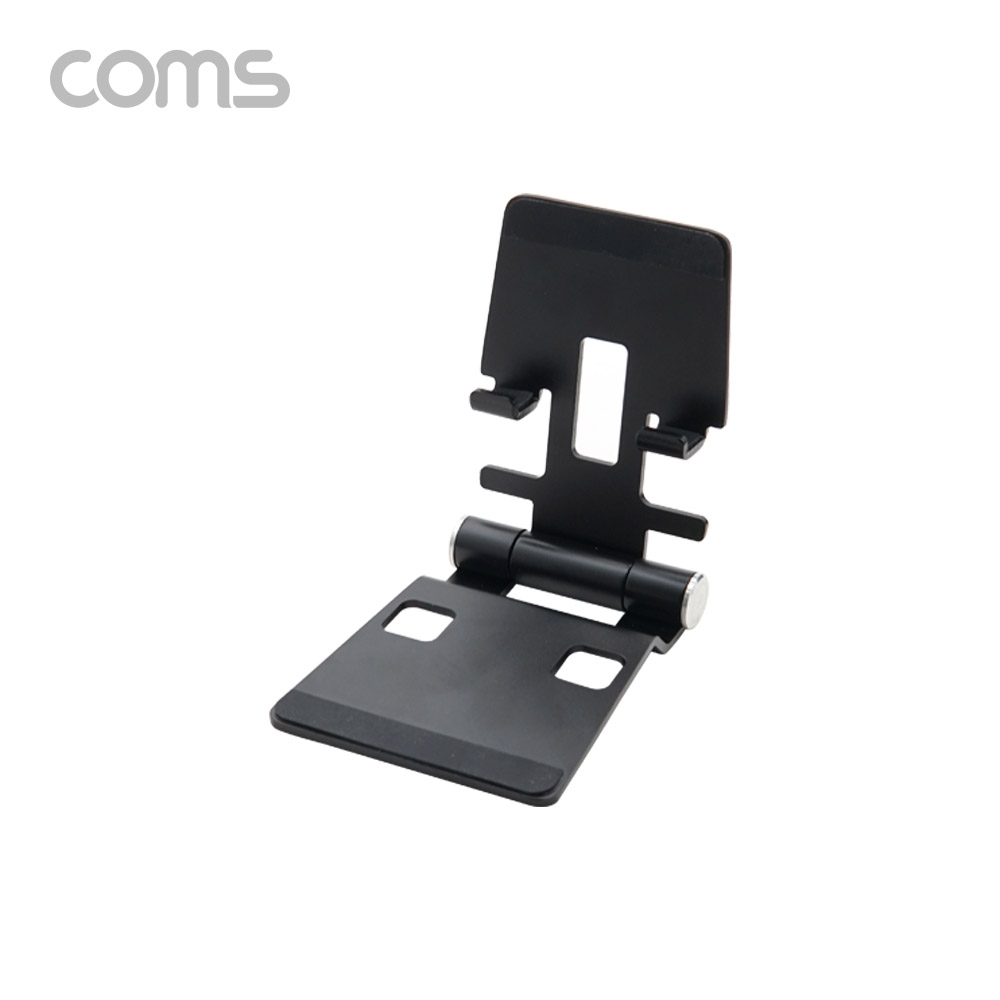 Coms 탁상용 접이식 스마트폰 거치대 / 스마트폰 스탠드 / 접이식 거치대 / Metal / Black