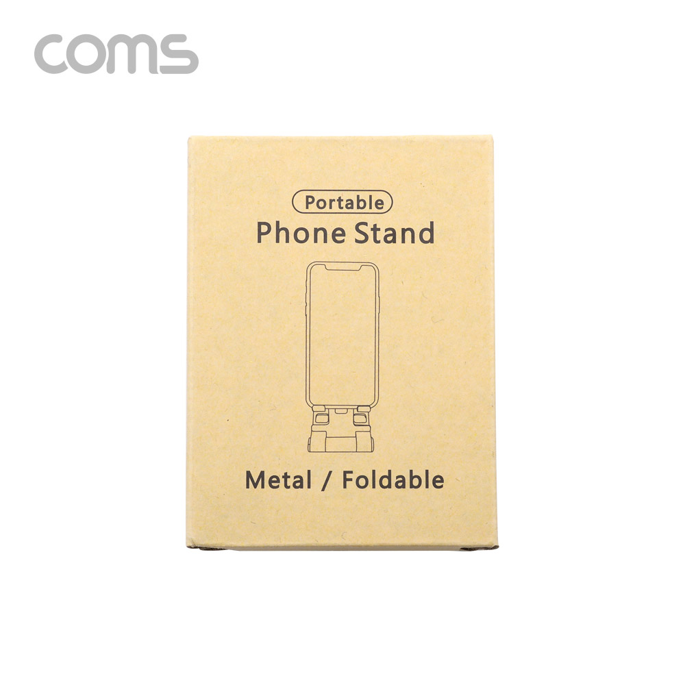 Coms 탁상용 접이식 스마트폰 거치대 / 스마트폰 스탠드 / 접이식 거치대 / Metal / Black