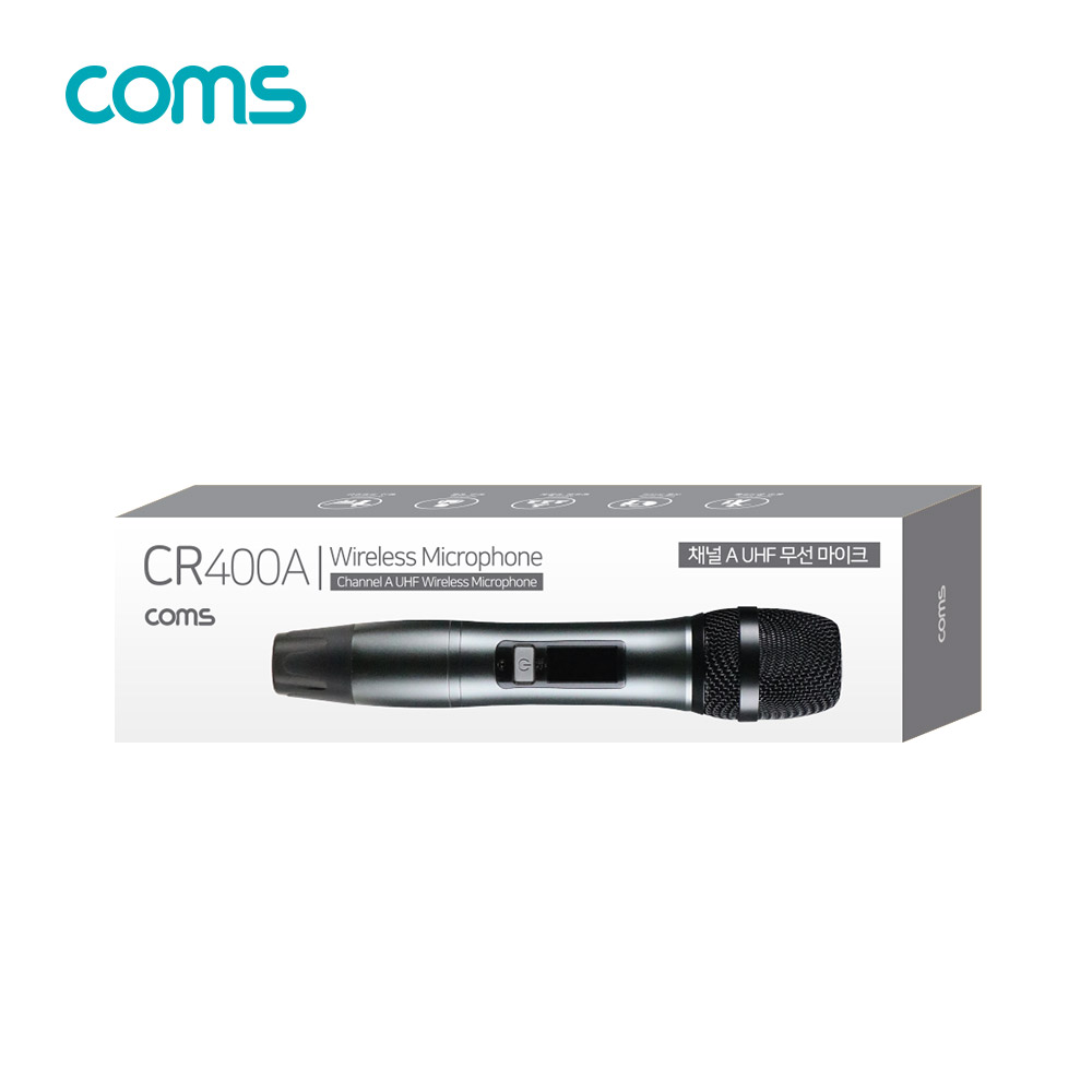 Coms UHF 무선마이크 (채널 A) / CR400P, CR400PB 전용 / 주파수 조절 가능 상품명2 :