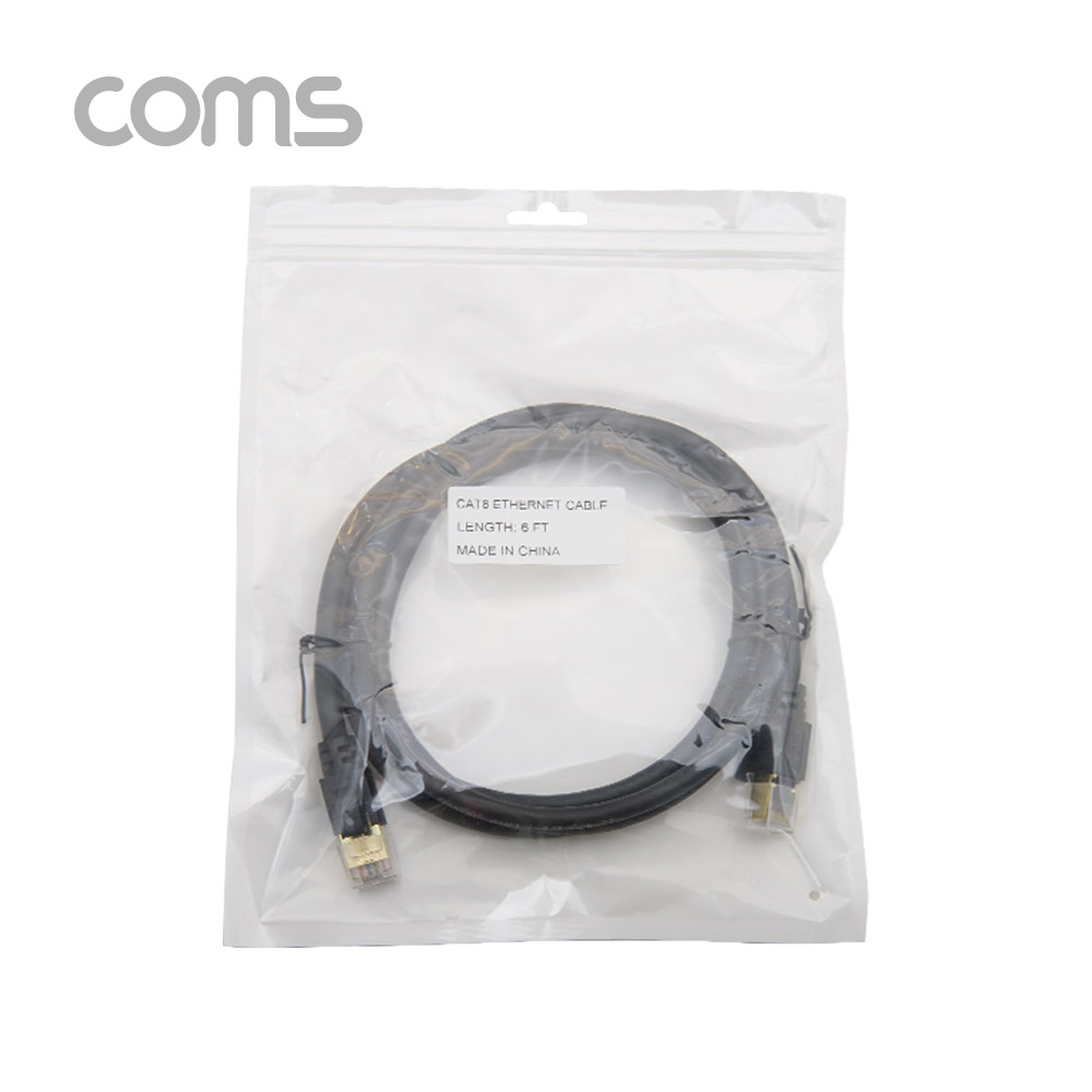 Coms 랜케이블(Direct/Cat 8) 1.8M / 기가비트 / LAN / 40Gbps / 24AWG/랜선