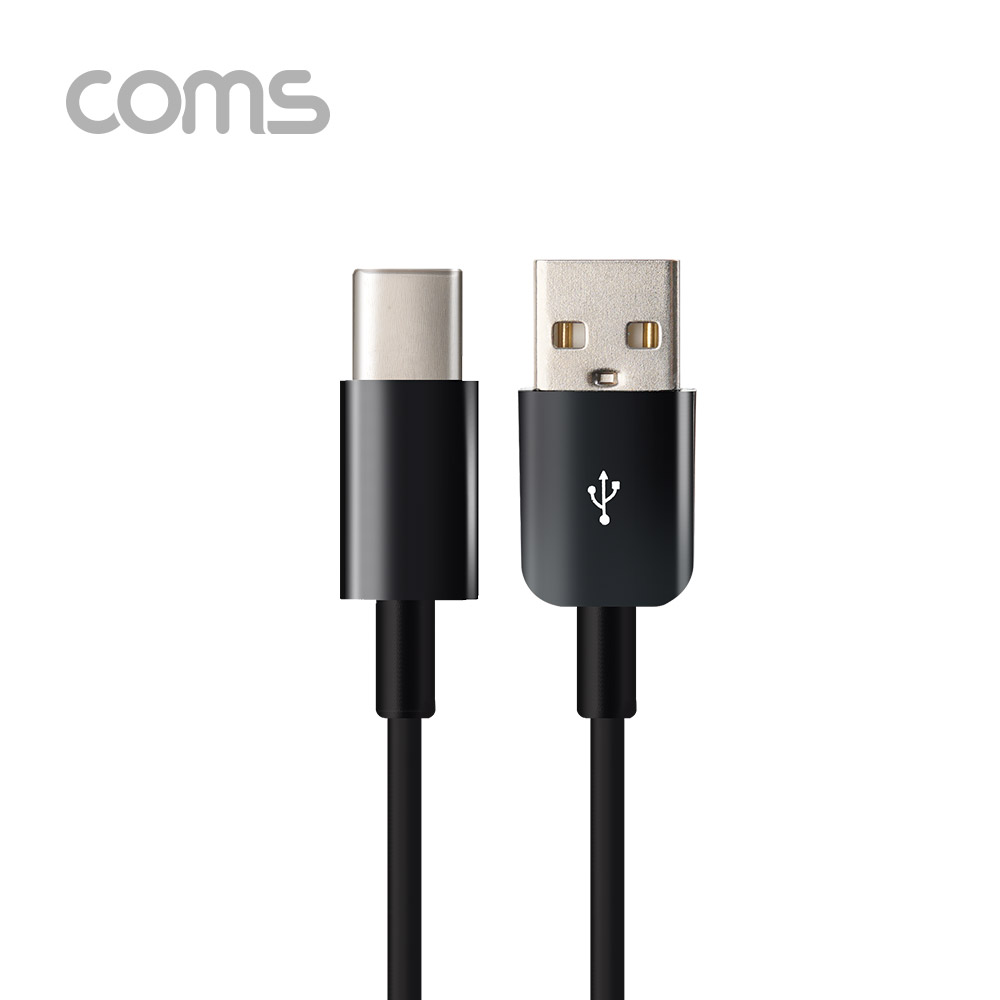 Coms USB 3.1 Type C 스프링 케이블 1M USB 2.0 A to C타입 고속충전 및 데이터전송 슬림 금도금