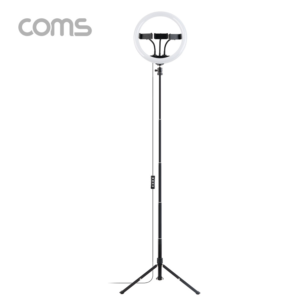 Coms LED 링 라이트 / 개인방송용 원형 램프/ 30cm / 탁상 / 스탠드 1.8M 까지