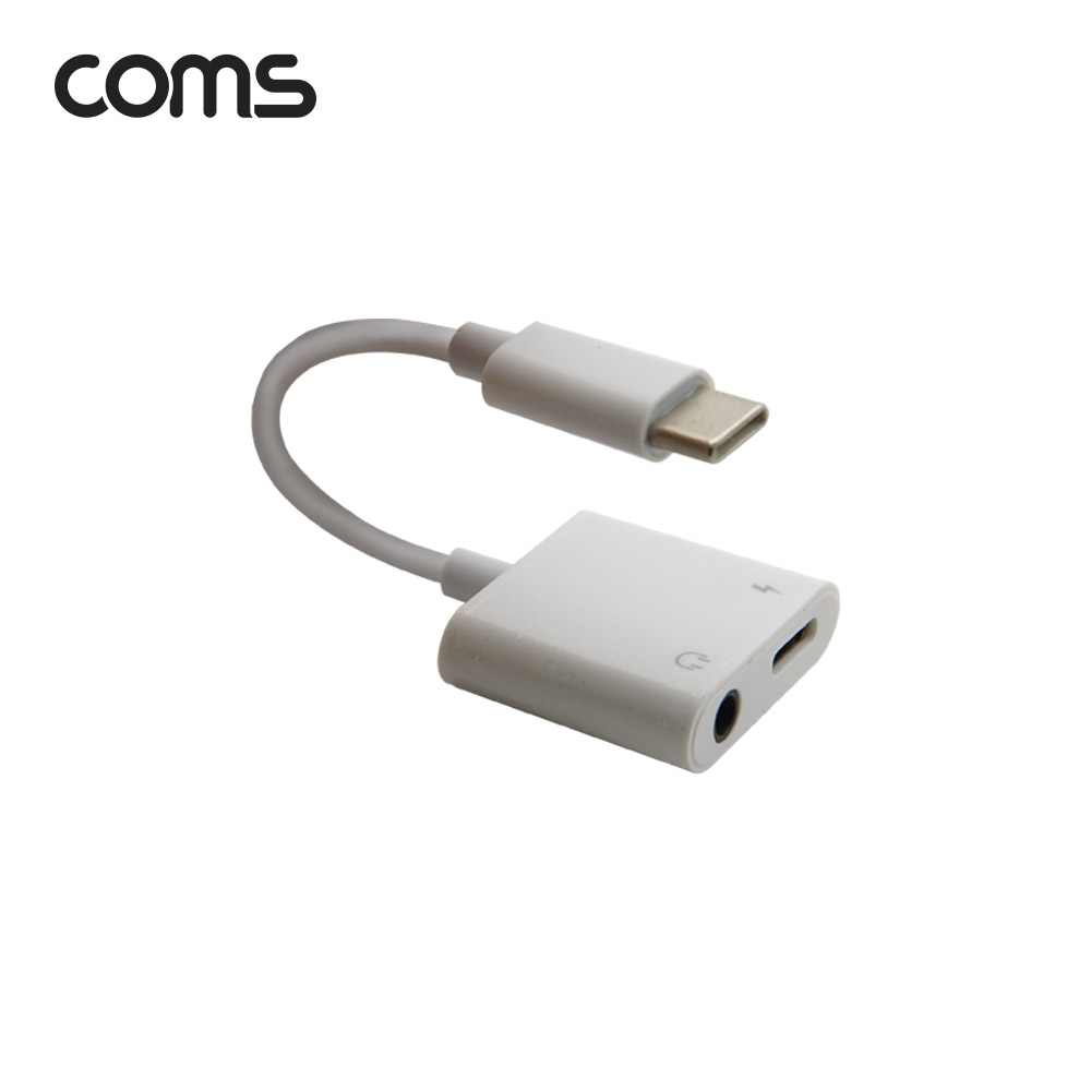 Coms USB 3.1(Type C) 사운드 컨버터 / 변환 젠더 / C타입 충전 및 3.5mm 음악 감상 / 10cm