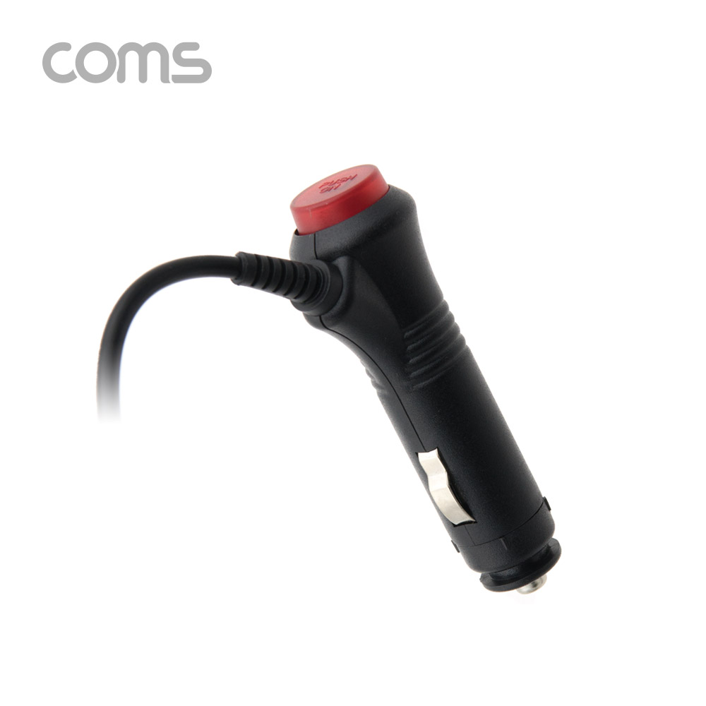 Coms 차량충전 케이블(DC 12V/2A) 2m 스위치형 / 시가(시거) 전원 케이블 / 외경 5.5(내경 2.1)