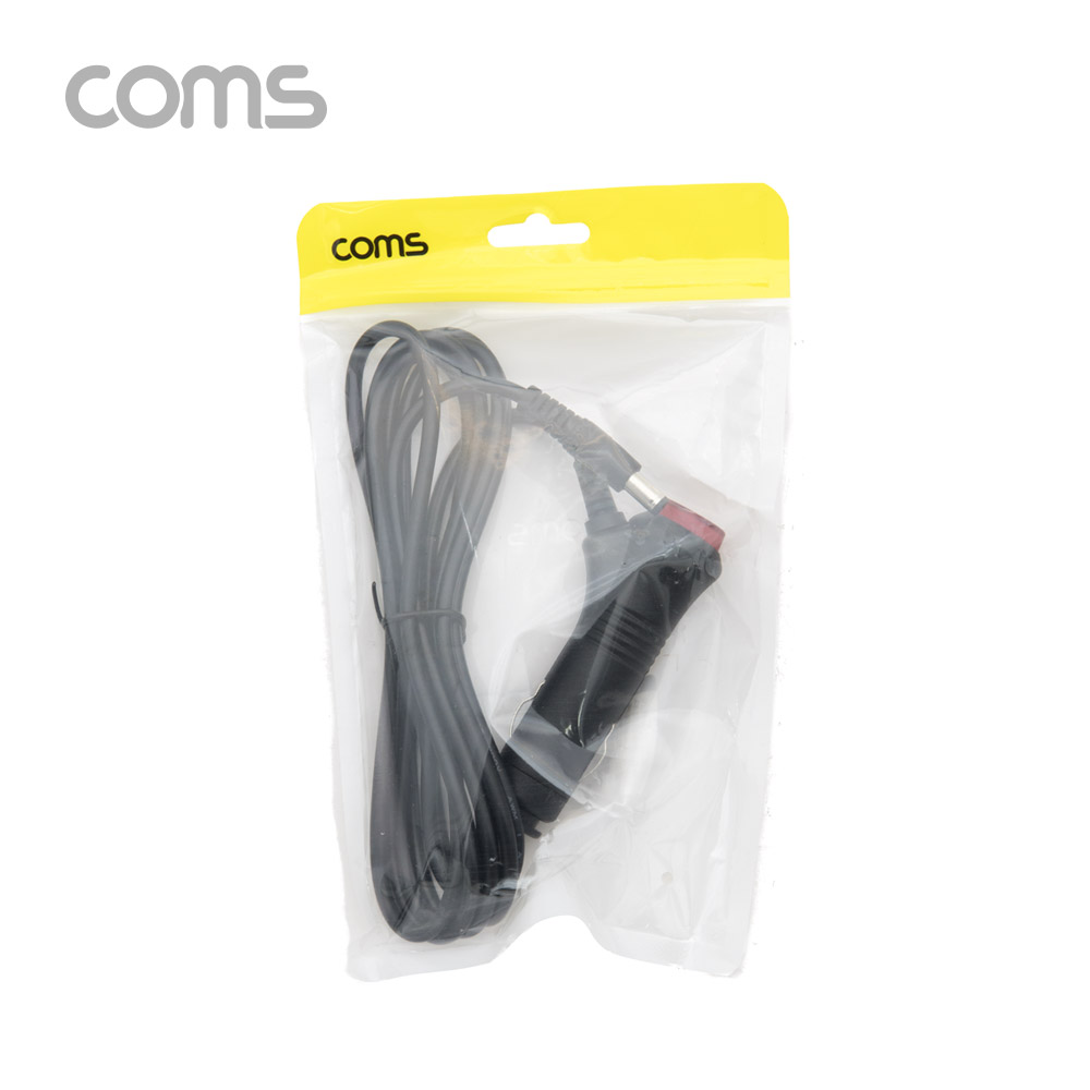Coms 차량충전 케이블(DC 12V/2A) 2m 스위치형 / 시가(시거) 전원 케이블 / 외경 5.5(내경 2.1)