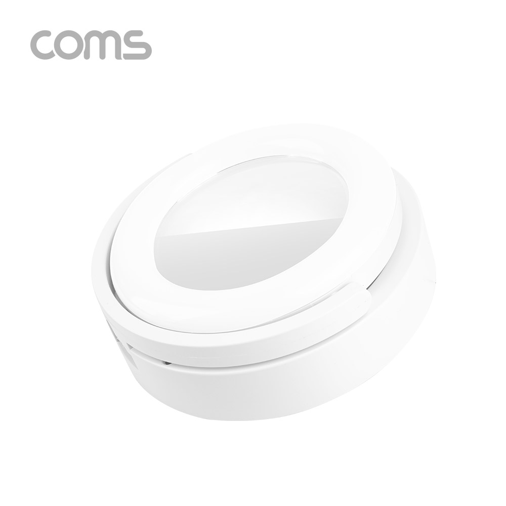 Coms LED 링 라이트 미러 / 개인방송용 원형 거울 조명 / USB 전원 / 15cm / 탁상 / 스탠드