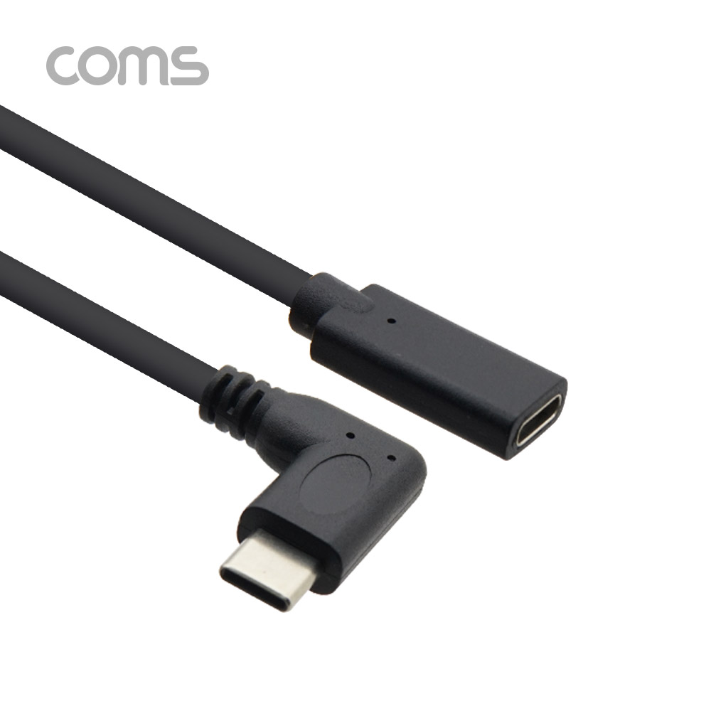 Coms USB 3.1 Type C 케이블 60cm Black C타입 측면꺾임