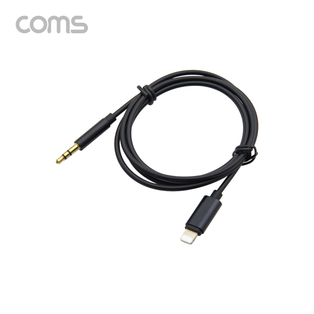 Coms 8핀(8Pin) to 3.5mm AUX 3극 케이블 / 1M / Black