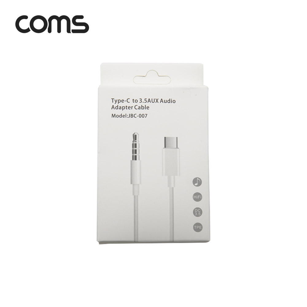 Coms USB 3.1 Type C to 3.5mm AUX 케이블 / 1M / TPE+OFC / 국내 스마트폰 사용 가능