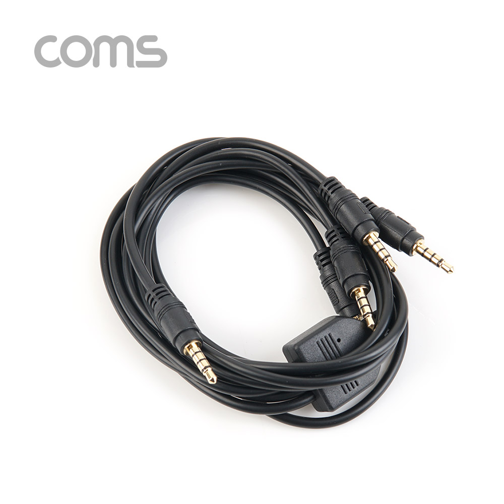 Coms AUX 케이블(4극/4분배) / 1M / 3.5mm AUX(M) to (M) x4/스테레오(Stereo)