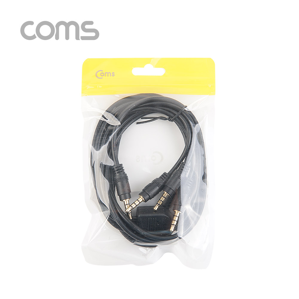 Coms AUX 케이블(4극/4분배) / 1M / 3.5mm AUX(M) to (M) x4/스테레오(Stereo)
