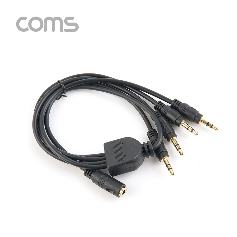 Coms AUX 케이블(3극/4분배) / 50cm / 3.5mm AUX(F) to (M) x4 / 스테레오(Stereo)