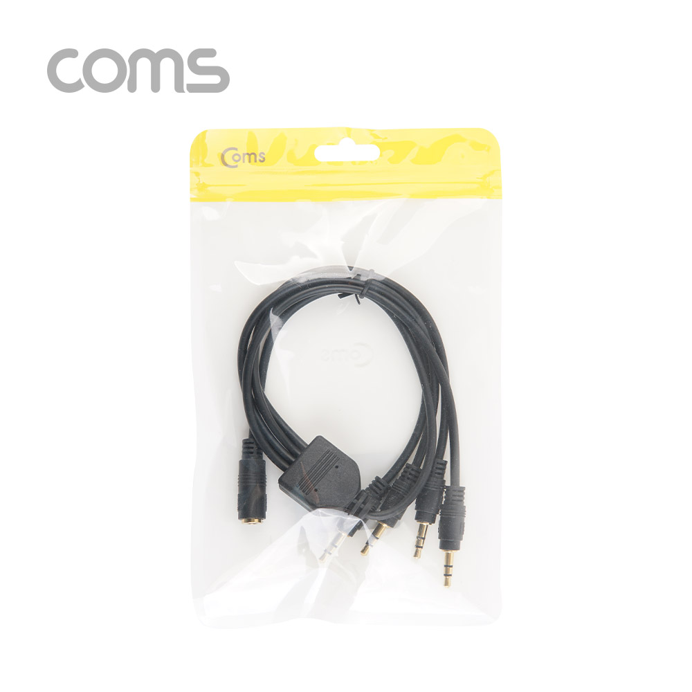 Coms AUX 케이블(3극/5분배) / 50cm / 3.5mm AUX(F) to (M) x5 / 스테레오(Stereo)