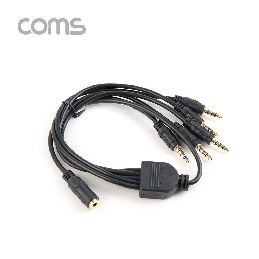 Coms AUX 케이블(4극/5분배) / 50cm / 3.5mm AUX(F) to (M) x5 / 스테레오(Stereo)