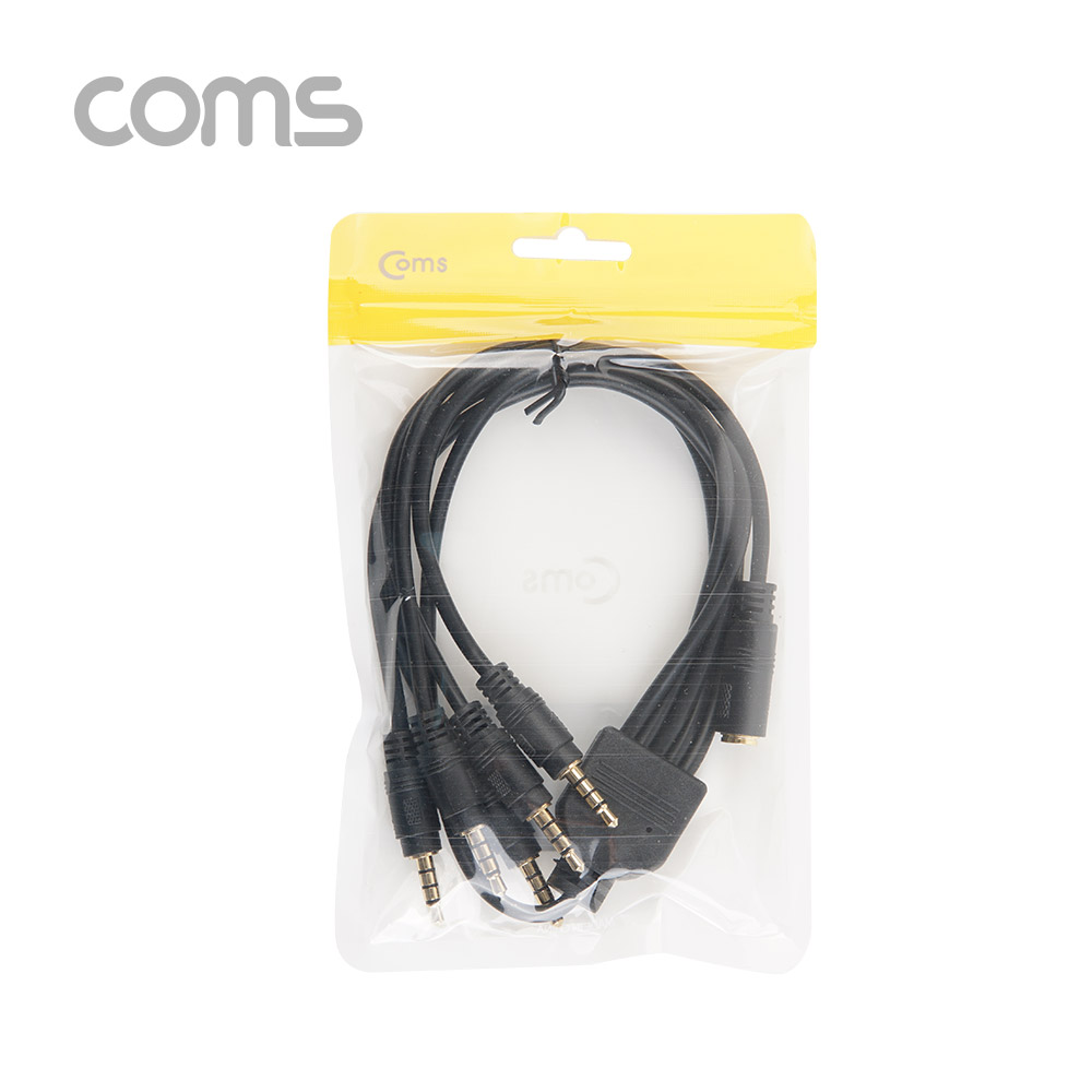 Coms AUX 케이블(4극/5분배) / 50cm / 3.5mm AUX(F) to (M) x5 / 스테레오(Stereo)