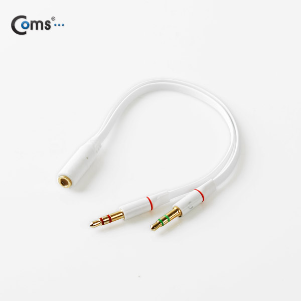 Coms 스마트폰 이어폰/마이크 연장 케이블 21cm, White