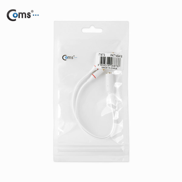 Coms 스마트폰 이어폰/마이크 연장 케이블 21cm, White