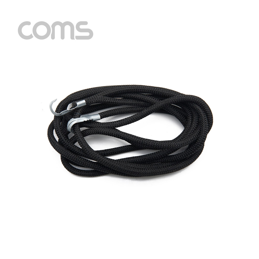 Coms 자전거 줄 4M, 짐받이 고정끈, Black, 다용도 로프, 탄성, 고무, 짐끈